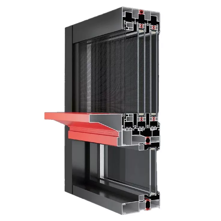 3 Ventana deslizante de aluminio de seguimiento